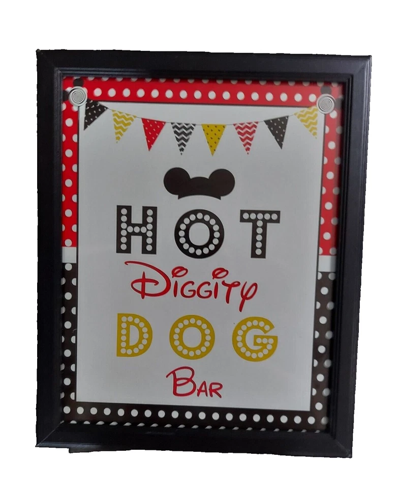 Disney Mickey Mouse Theme Set of 3 Framed Party Signs 11" X 9" - Image 3 of 4