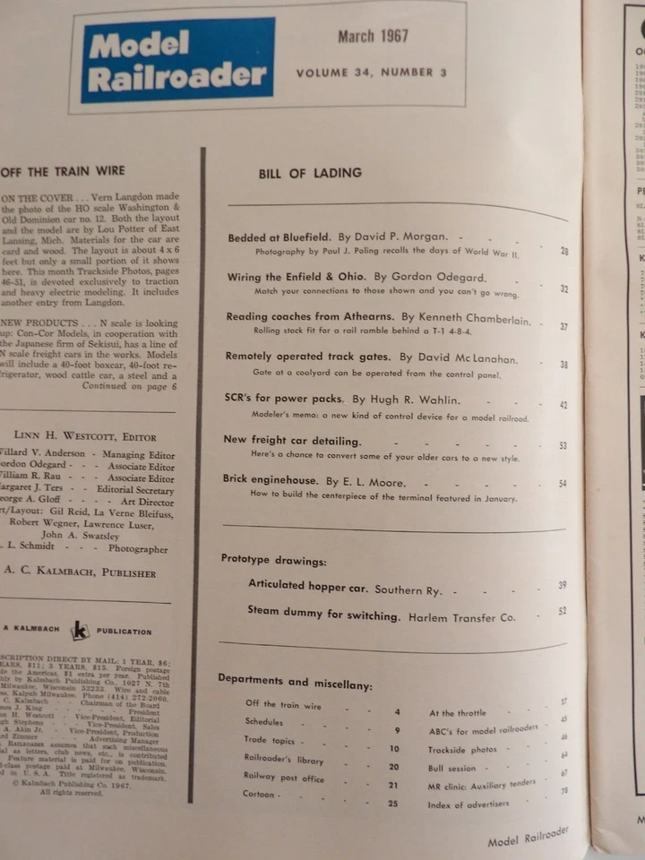Model Railroader Magazine March 1967 Volume 34 - Image 2 of 3