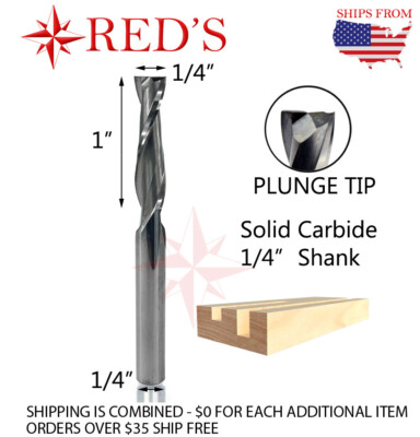 Tideway C4 LC19106311R 1/4'' Spiral Straight Solid Carbide router bit 1/4 shank