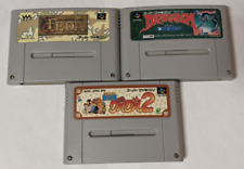 Nintendo Super Famicom Lot of 3 - Feda Drakkhen Magical Guru Guru 2 - BVcx22