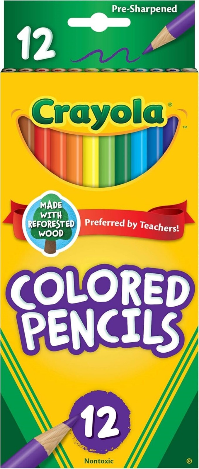 Pack of (3) New Crayola, Colored Pencils, 12 Nontoxic pencil