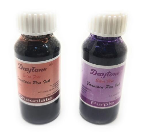 Daytone Extra Fin Fontaine Stylo Encre Chocolat & Violet - Picture 1 of 2