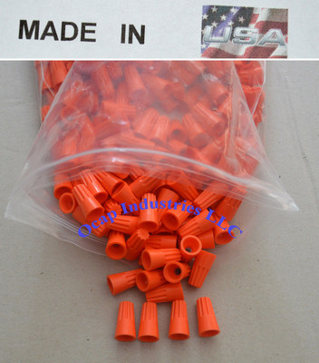 ORANGE WIRE CONNECTOR BARREL STYLE (1000 PACK) 22-14 gauge Made in USA UL Listed