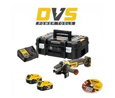 DeWalt DCG405P2 18V XR Cordless Brushless Angle Grinder Set 10 x 125mm Discs