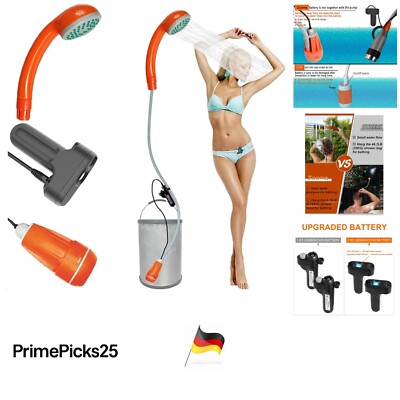 Campingdusche Outdoor Portable mit Akku Wasserdruck Duschset Orange
