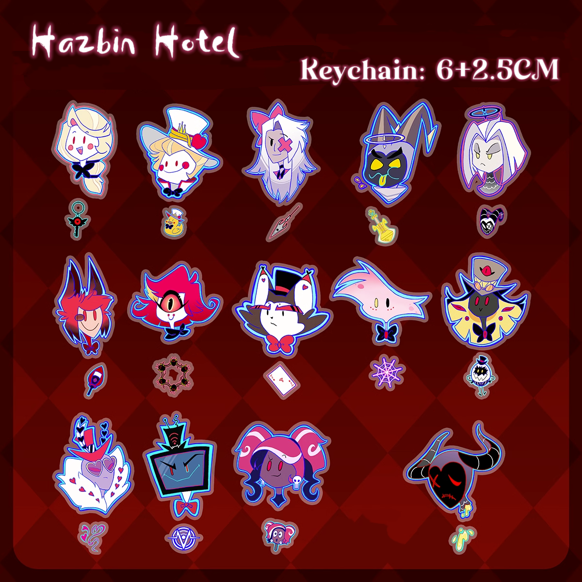 Lucifer Morningstar Keychain Hazbin Hotel Hazbin Hotel Charlie