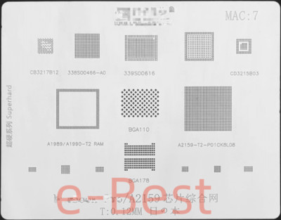 AMAOE MAC:7 CD3215B03 A1989 A1990-T2 RAM BGA110 A2159-T2-P01CK8L08 BGA Stencil