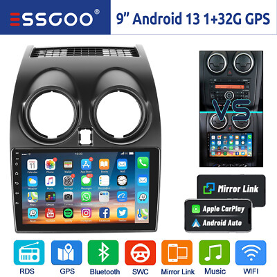Für Nissan Qashqai J10 2007-2015 9'' Android 13 Carplay Autoradio GPS NAVI RDS BT