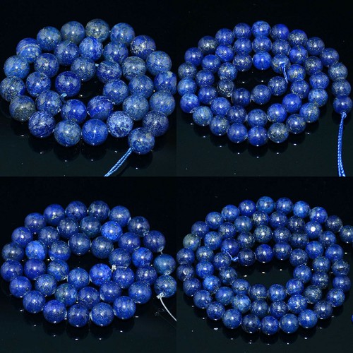 4mm-20mm Real Natural Blue Lapis Lazuli Round Gemstone Loose Beads 15" AAA+ - Picture 4 of 12
