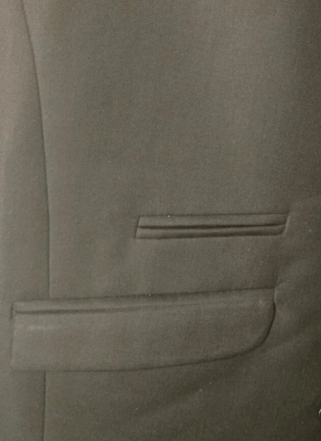 ASOS мужской 100% шерсти двойной груди костюм жилет черный назад Cincher 42 офис официальный - Изображение 4 из 4