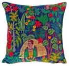 Indian Blue Frida  Velvet Cushion Cover Home Decor Sofa Decor Pillow Case Covers