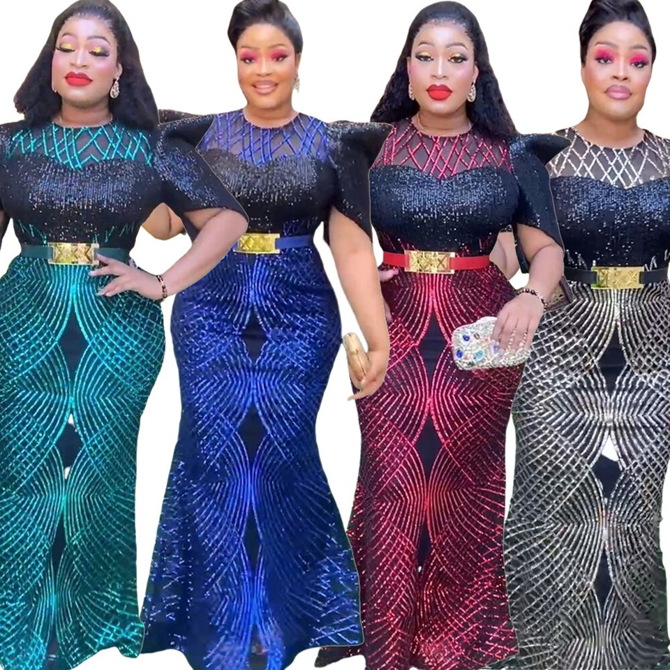 Dashiki Print Bodycon Maxi Dress – Women’s African V-Neck Flare Sleeve Party & Formal Gown main image 1