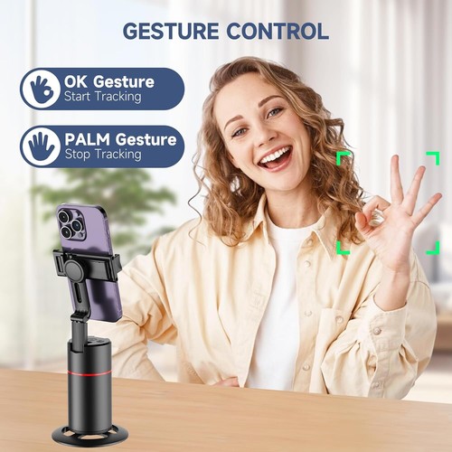 Auto Face Tracking Tripod with Remote 360° Rotation Tracking Phone Holder Stand - Photo 13 sur 20
