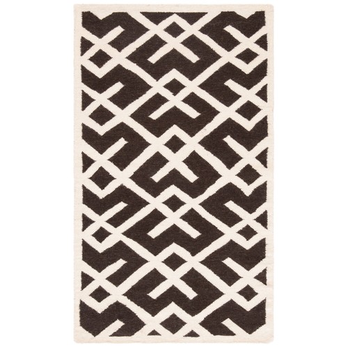 SAFAVIEH Dhurries DHU552C Handwoven Brown / Ivory Rug - Picture 4 of 22