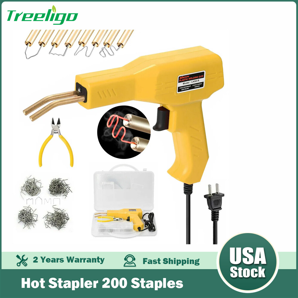 Hot Stapler Car Bumper Fender Fairing Welder Gun Plastic Repair Kit 200 StaplesB-image