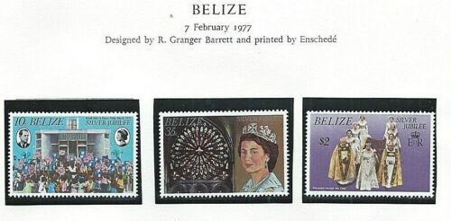 BELIZE 1977 - QEII SILVER JUBILEE  Set of 3 - SG 449 to 451  Mint MNH - Afbeelding 1 van 2