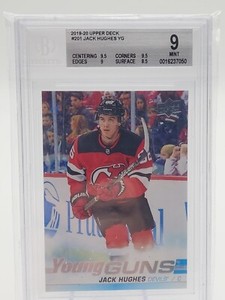 2019-20 Upper Deck Series 1 Jack Hughes Young Guns RC #201 NJ Devils  BGS 9 Mint