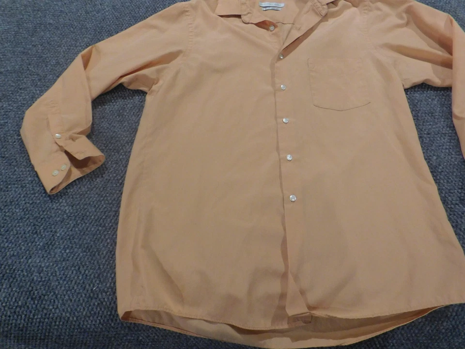 Camisa Geofrey Beene MEns 15.5 Melocotón Botón Sin Arrugas Foto 3 de 4