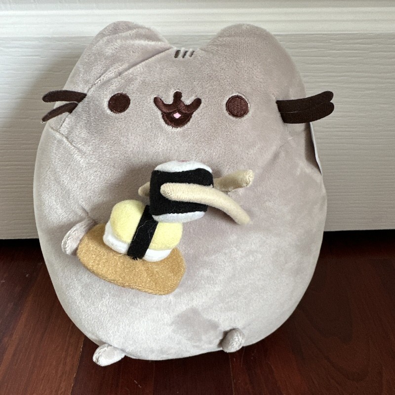 NEW NWT Gund PUSHEEN The Cat Sushi Roll Chopsticks Stuffed Animal Plushie Toy