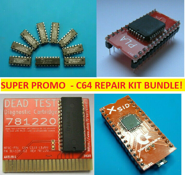 Commodore 64 C64 Repair Kit – 8x 4164 RAM + 1x MM2114 RAM (NEW NOS Parts)