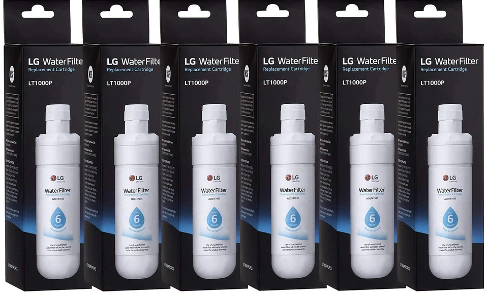 6 Pack Refresh Refrigerator Ice Water Filter LG LT1000P ADQ747935 GF-D706BSL - Image 2 of 4