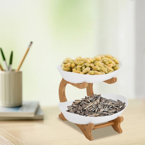 2 Tier Fruit Basket Fruit Bowl for Kitchen Counter Fruit Serving Tray Fruit Bowl