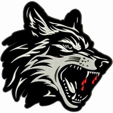 R&Uuml;CKENPATCH Odin Wolf R&uuml;cken Aufn&auml;her Patch Biker MC Kutte Blut Tropfen 25x24cm