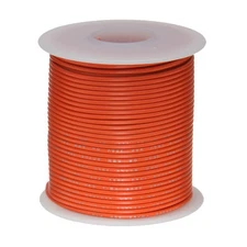 22 AWG Gauge Solid Hook Up Wire Orange 25 ft 0.0253" UL1007 300 Volts