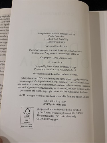 First Contact/The Cult of Progress David Olusoga - 1st Edition Hardback 2018 - Foto 5 di 10