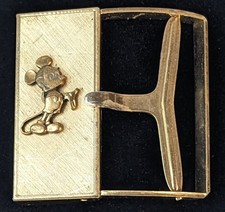 Vintage Walt Disney Productions Mickey Mouse Gold Tone Belt Buckle Retro
