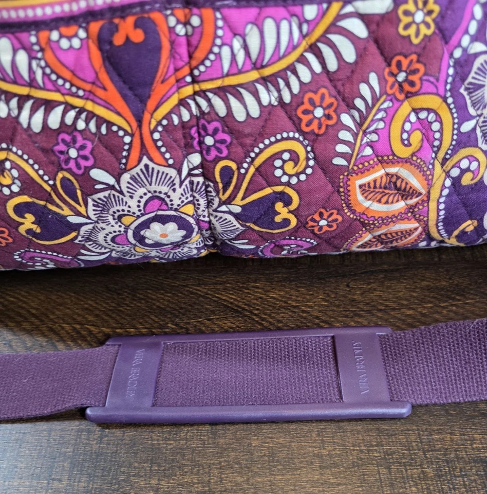 Vera Bradley Safari Sunset 大号 Weekender 紫色行李隔夜托特包 — 第 4/4 张图片