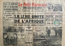 LE PETIT MAROCAIN 28 MAI 1962 S.M. LE ROI UNITE DE L' AFRIQUE A L'ONU (TIMBRE)