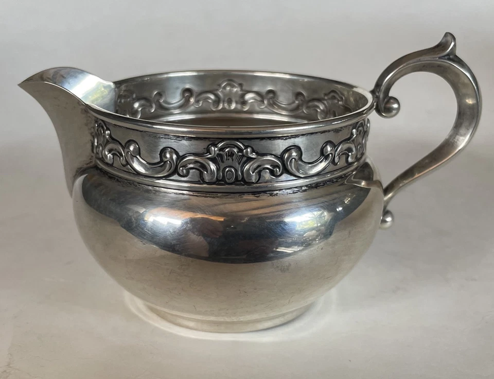 GORHAM Estrasburgo CREMA y CUENCO DE AZÚCAR Juego Plata de Ley # 1132 1133 Antiguo Foto 3 de 4