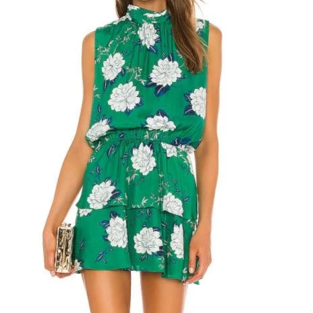 YUMI KIM Women's Velvet Morning Emerald Kiss Me Dress #DR19711 XXS NWT