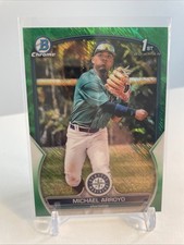 MICHAEL ARROYO 2023 Bowman Chrome 1st Green Shimmer Ref.  /99 Seattle Mariners 