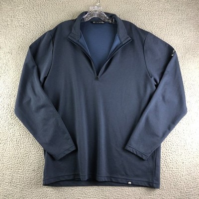 Travis Mathew Coveside 1/4 Zip Pullover Mens Large Blue Performance Co. Logo