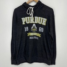 Purdue Boilermakers Hoodie Men's Size L Gray Lightweight Pullover Blue 84