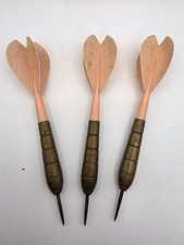 Vintage Brass Darts Set With Plastic Flights