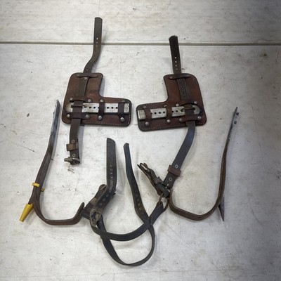 Vintage Buckingham Linesman Pole Tree Climbing Gaffs Spikes 