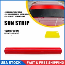 1PCS 60"x12" Red Windshield Sun Visor Vinyl Decal Strip Film Banner Sticker K