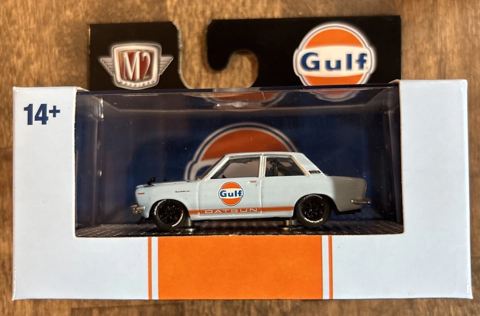 M2 Machines 1970 Datsun 510 1960 VW Delivery Van Gulf Livery 2025 Lot Of 2 - Image 2 of 4