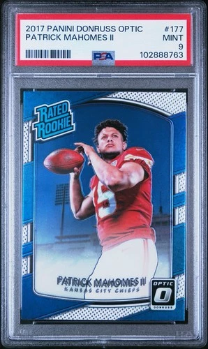 2017 Panini Donruss Optic Rated Rookie PSA 9 Patrick Mahomes II Cheifs SP SM2