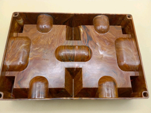 Nu-Dell Plastics Vintage Card Tray Made In USA Chicago # 30 Earthtone Bakelite - Picture 2 of 2