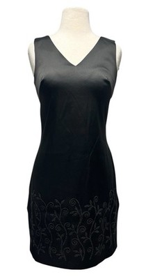 Vintage Rampage Satin Cocktail Dress 90s  Y2K Whimsigoth Beaded Bodycon sz 3