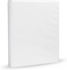 3-Ring Binder, 1-Inch, Customizable, with Pockets for Organization, White, 1-Pac