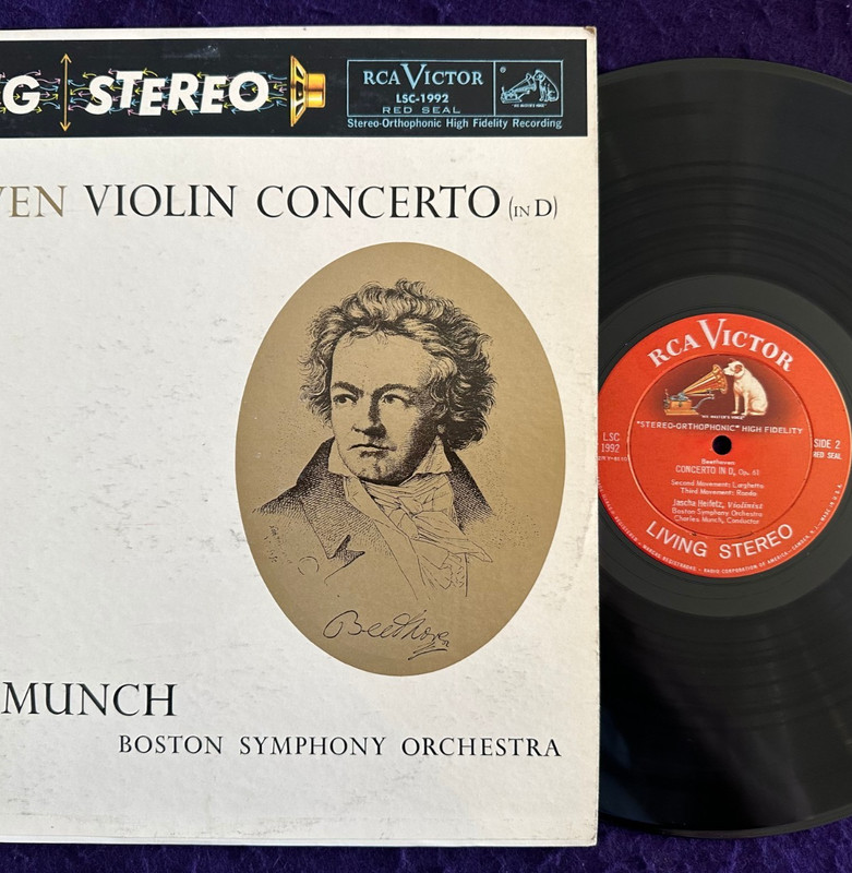 BEETHOVEN Violin Concerto HEIFETZ MUNCH / Tested RCA LSC 1992 SD i/i Indy 7S/9S