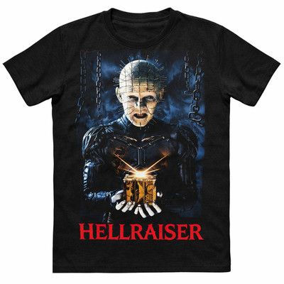 Hellraiser Pinhead t-shirt, horror movie close up art, men black tee