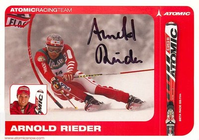 Arnold Rieder Autograph Card Atomic Racing Team Alpine Ski World Cup