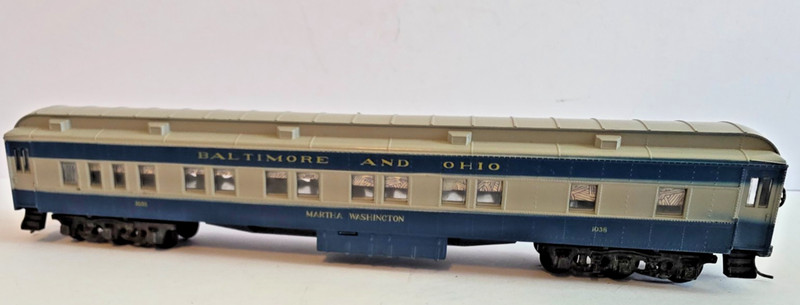 HO Scale Athearn Baltimore & Ohio Martha Washington Pullman Passenger Car 1038