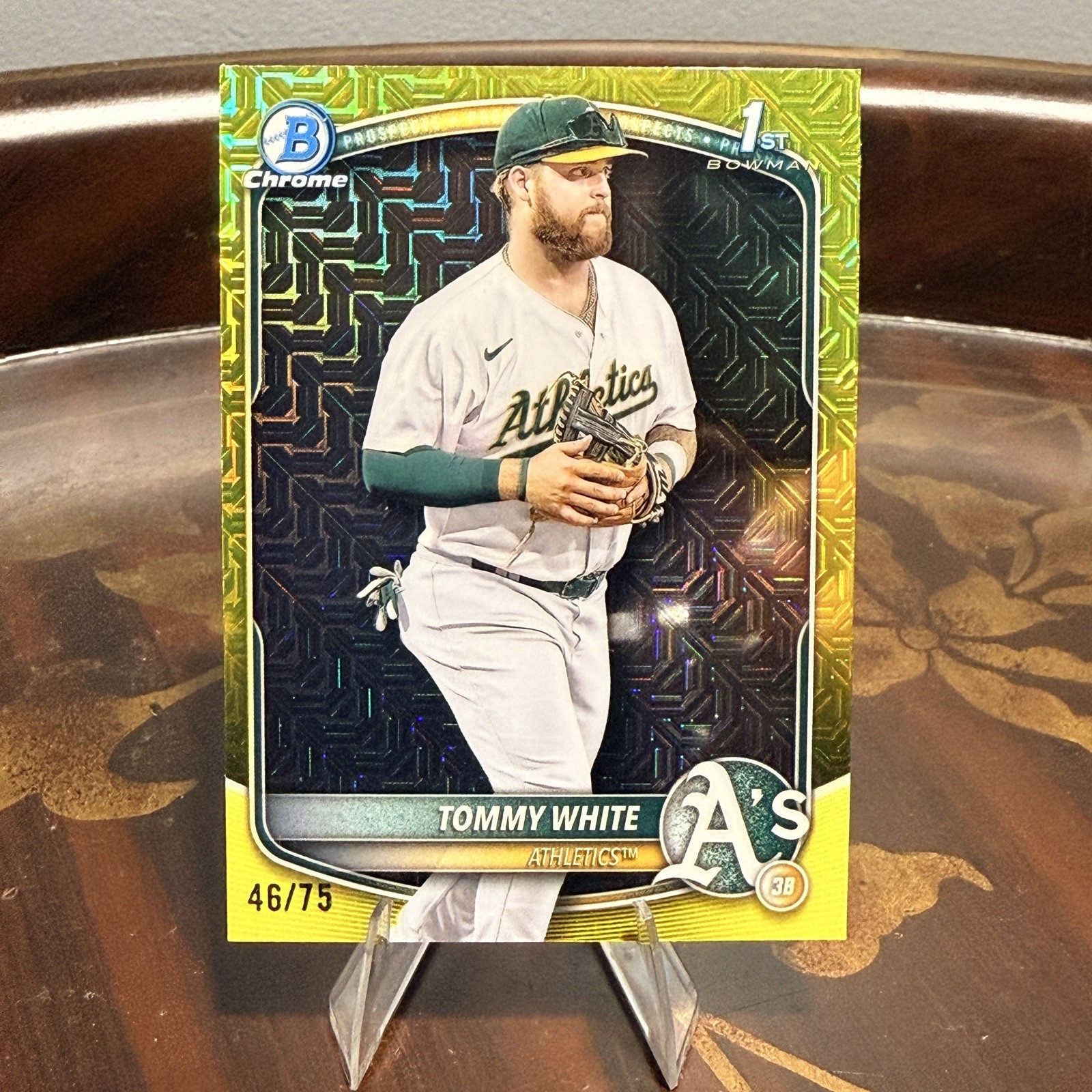 2025 Bowman Chrome Tommy White Yellow Mojo  /75 Athletics